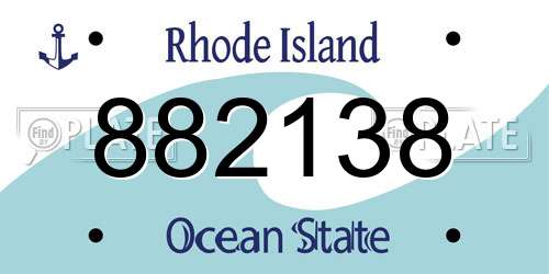 882138 Rhode Island License Plate