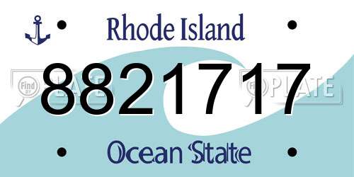 8821717 Rhode Island License Plate