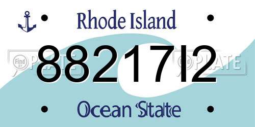 88217I2 Rhode Island License Plate