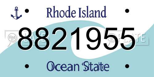 8821955 Rhode Island License Plate