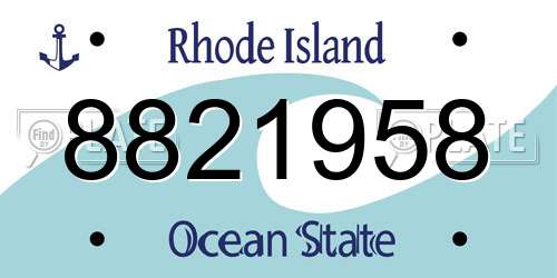 8821958 Rhode Island License Plate