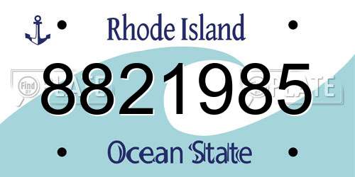 8821985 Rhode Island License Plate