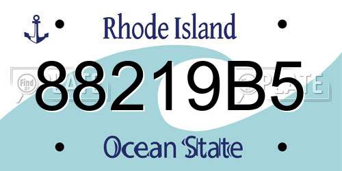 88219B5 Rhode Island License Plate