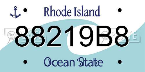 88219B8 Rhode Island License Plate
