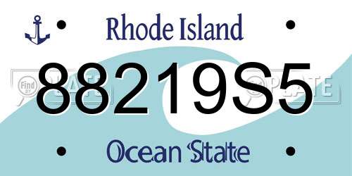 88219S5 Rhode Island License Plate