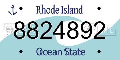 8824892 Rhode Island License Plate