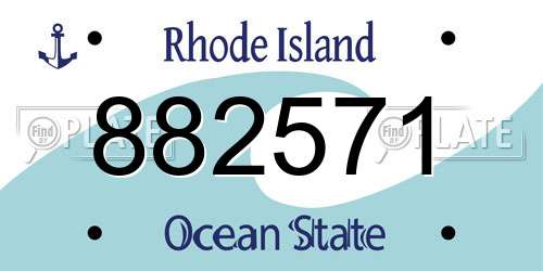 882571 Rhode Island License Plate