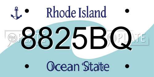 8825BQ Rhode Island License Plate