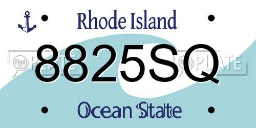 8825SQ Rhode Island License Plate