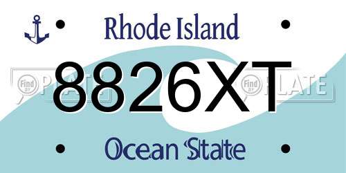 8826XT Rhode Island License Plate