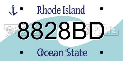 8828BD Rhode Island License Plate