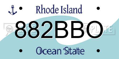882BBO Rhode Island License Plate