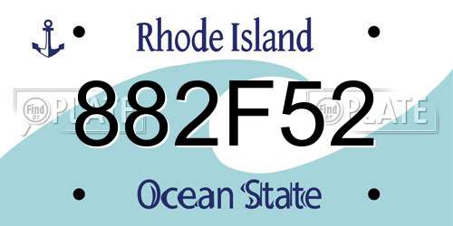 882F52 Rhode Island License Plate