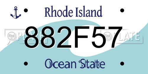 882F57 Rhode Island License Plate