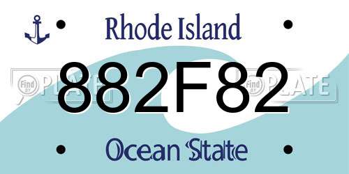 882F82 Rhode Island License Plate
