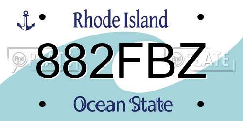 882FBZ Rhode Island License Plate