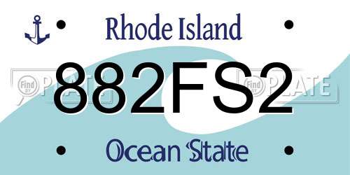 882FS2 Rhode Island License Plate