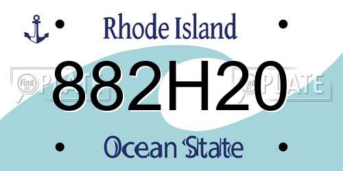 882H20 Rhode Island License Plate