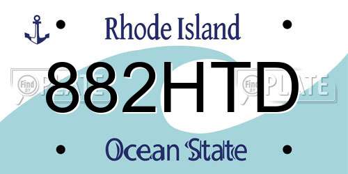 882HTD Rhode Island License Plate
