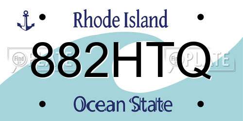 882HTQ Rhode Island License Plate