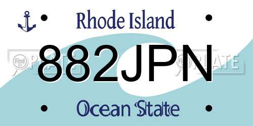 882JPN Rhode Island License Plate