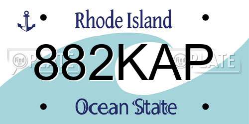 882KAP Rhode Island License Plate
