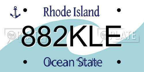 882KLE Rhode Island License Plate