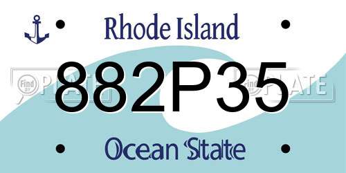 882P35 Rhode Island License Plate