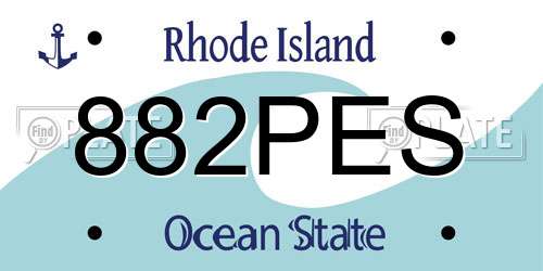 882PES Rhode Island License Plate