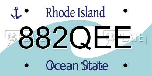 882QEE Rhode Island License Plate
