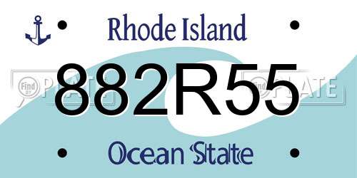 882R55 Rhode Island License Plate