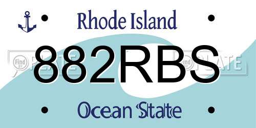 882RBS Rhode Island License Plate
