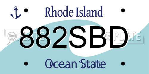 882SBD Rhode Island License Plate