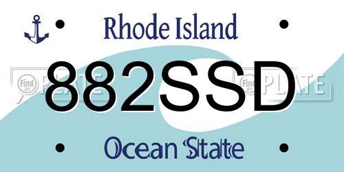 882SSD Rhode Island License Plate