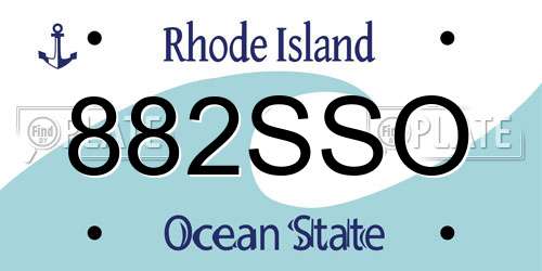 882SSO Rhode Island License Plate