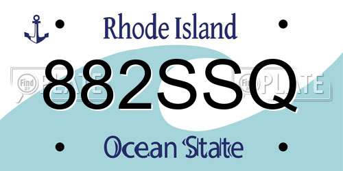 882SSQ Rhode Island License Plate
