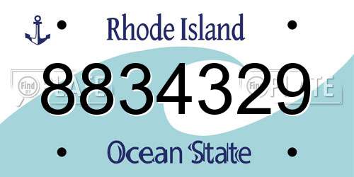 8834329 Rhode Island License Plate