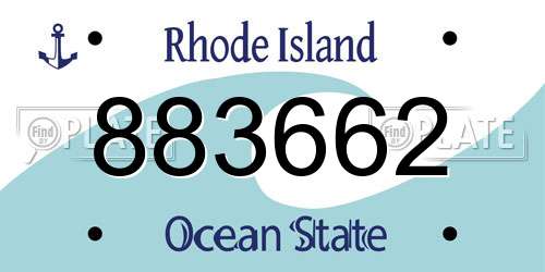 883662 Rhode Island License Plate
