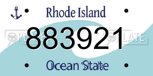 883921 Rhode Island License Plate