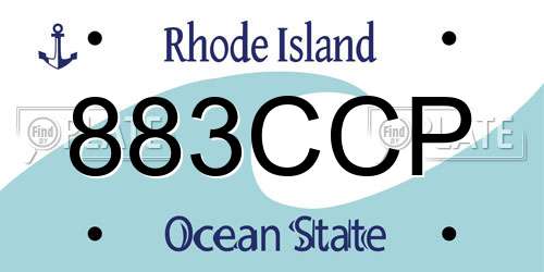 883CCP Rhode Island License Plate