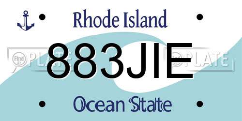 883JIE Rhode Island License Plate