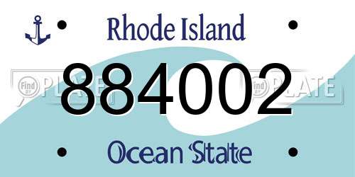 884002 Rhode Island License Plate