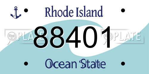 88401 Rhode Island License Plate