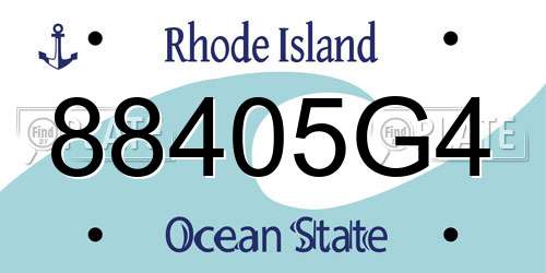 88405G4 Rhode Island License Plate