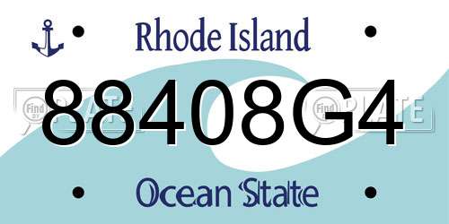 88408G4 Rhode Island License Plate