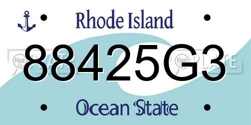 88425G3 Rhode Island License Plate