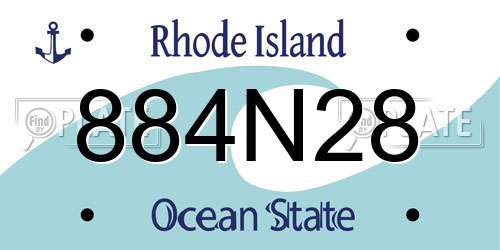 884N28 Rhode Island License Plate