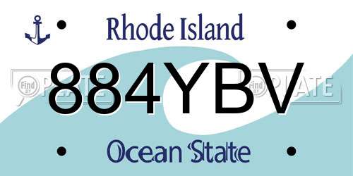 884YBV Rhode Island License Plate