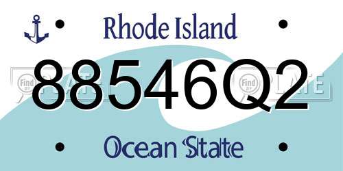 88546Q2 Rhode Island License Plate