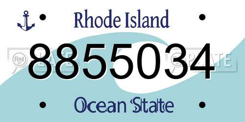 8855034 Rhode Island License Plate